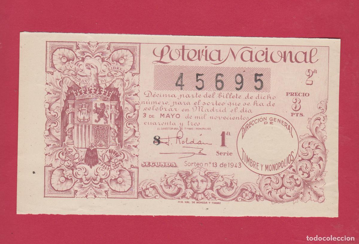 Loter&iacute;a Nacional: LOTERIA SORTEO 13 DE 1943