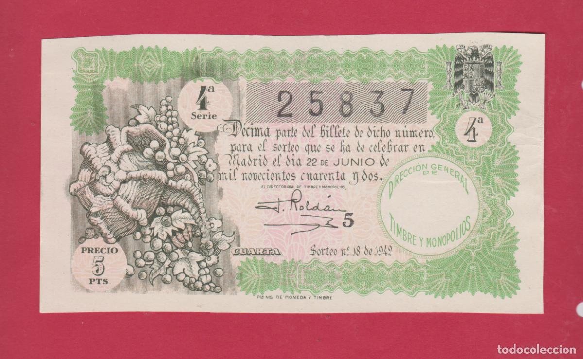 Loter&iacute;a Nacional: LOTERIA SORTEO 18 DE 1942