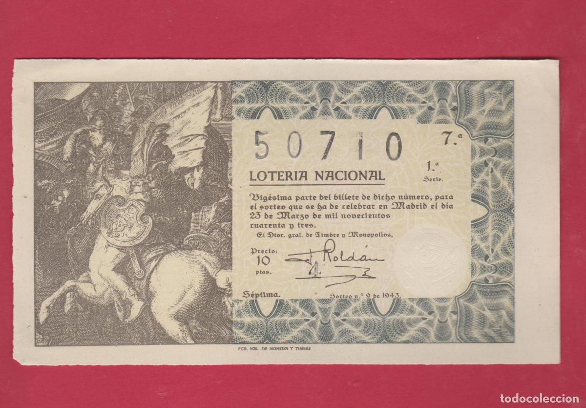 Loter&iacute;a Nacional: LOTERIA SORTEO 9 DE 1943