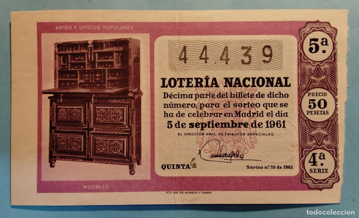 Loter&iacute;a Nacional: Loter&iacute;a Nacional, a&ntilde;o 1961, sorteo 25