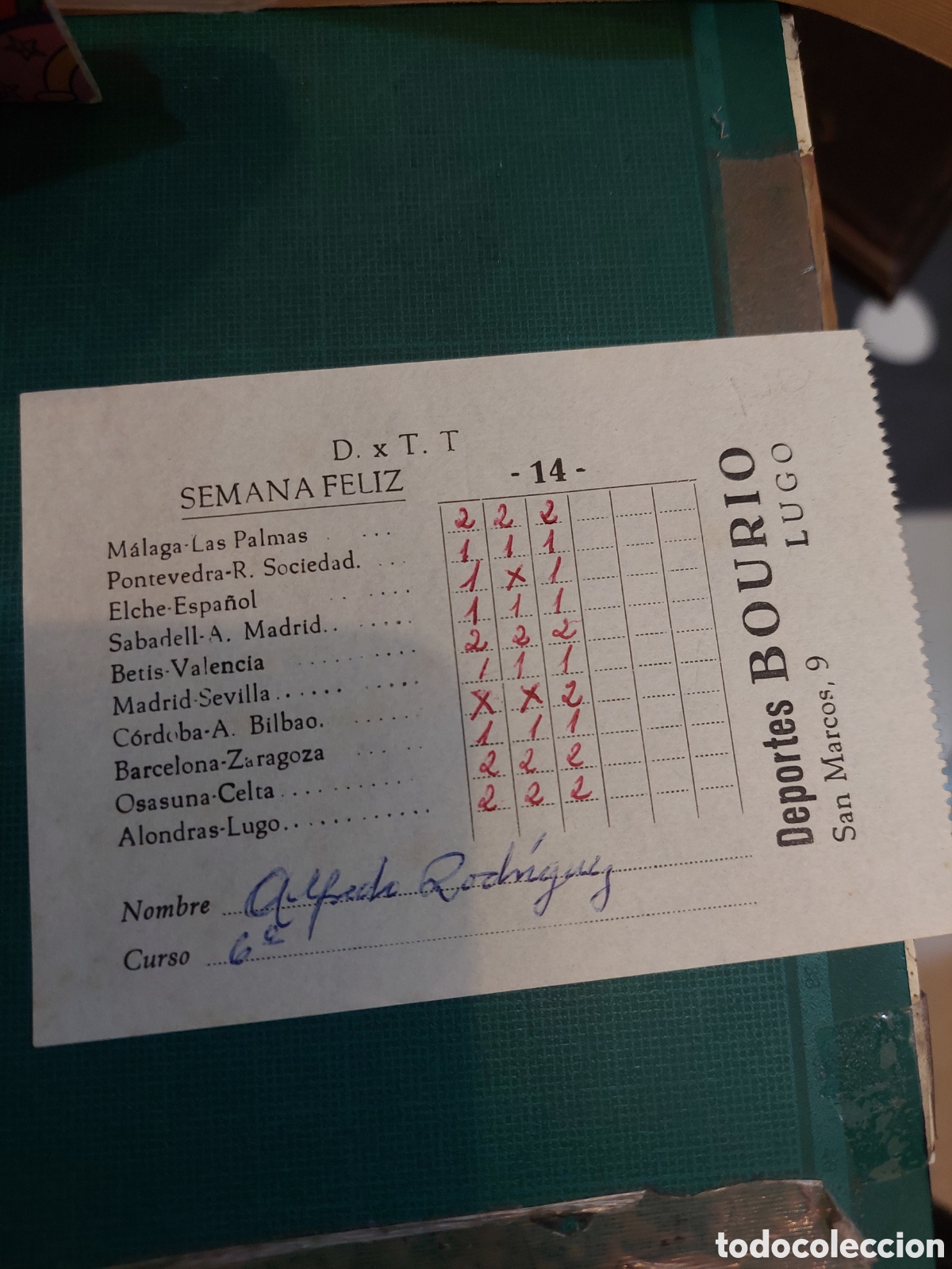 Loter&iacute;a Nacional: KINIELA DEPORTES BOURIO LUGO.DXT.T SEMANA FELIX CURSO Loter&iacute;a