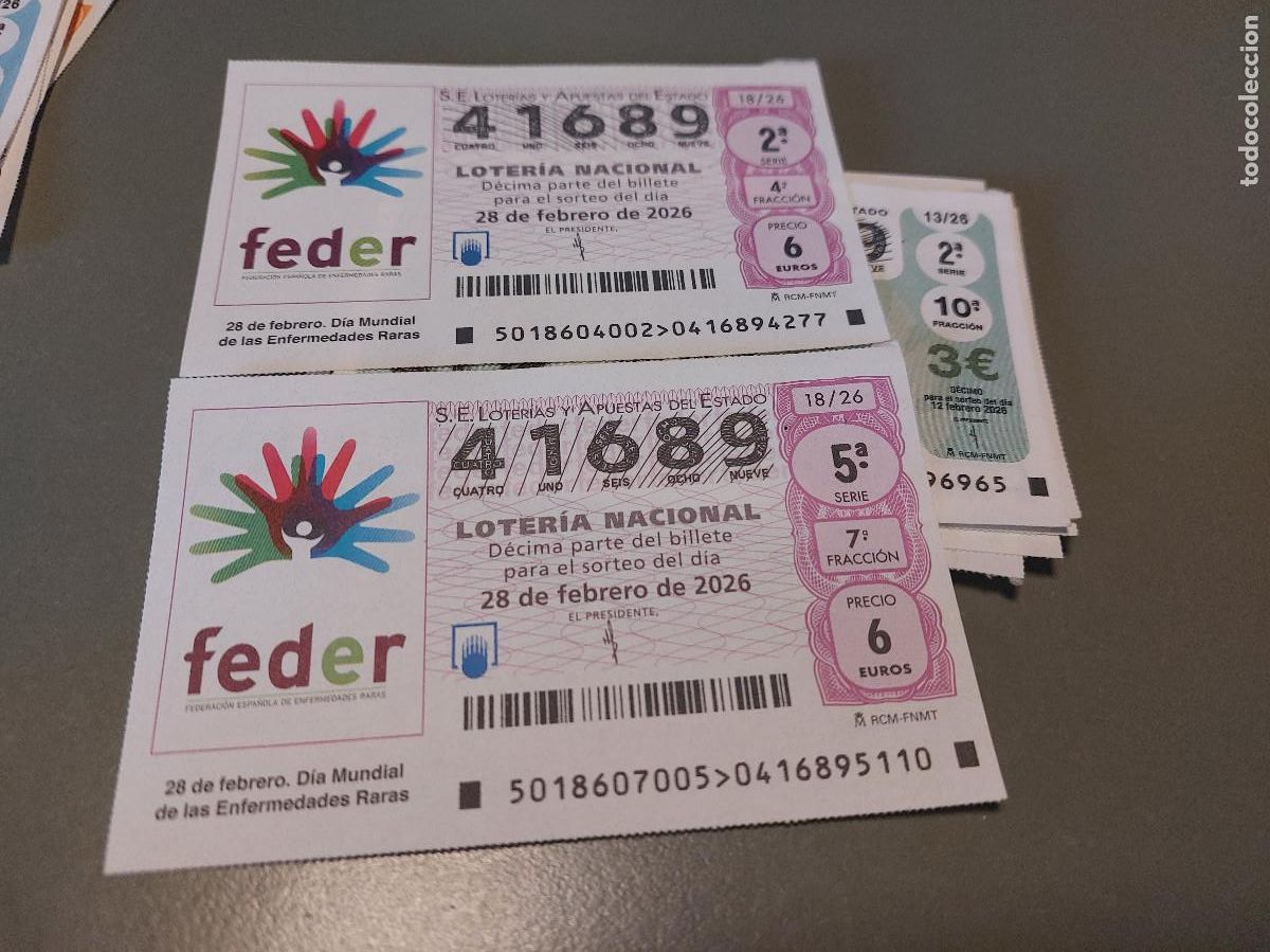 Loter&iacute;a Nacional: 41689 28 DE FEBRERO DE 2026. LOTER&Iacute;A. D&Eacute;CIMO LOTERIA NACIONAL. BUEN ESTADO. C-16