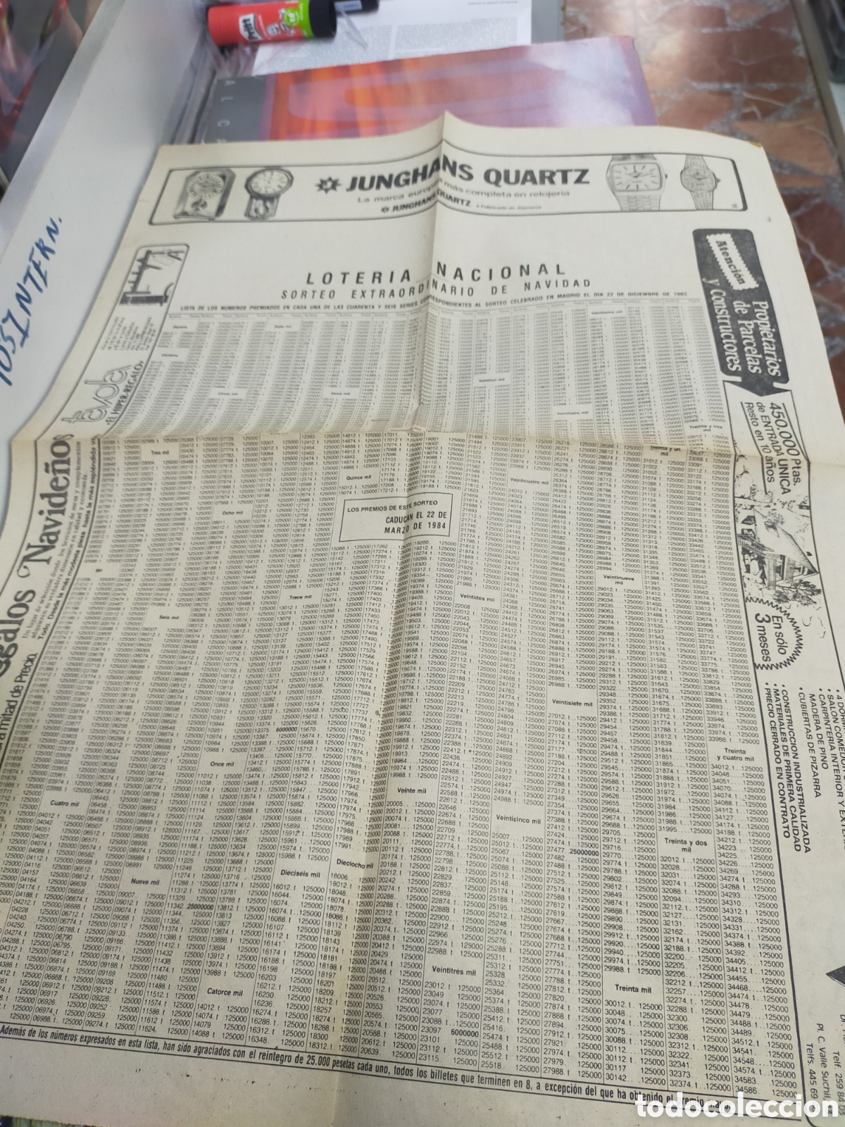 Loter&iacute;a Nacional: Lista loter&iacute;a navidad 1983