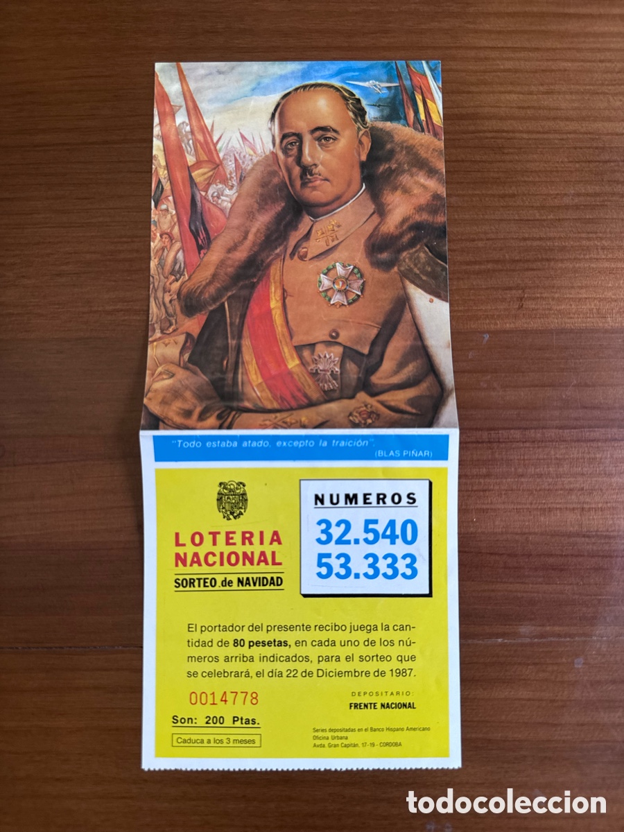 Loter&iacute;a Nacional: D&eacute;cimo Loter&iacute;a Nacional Navidad 1987