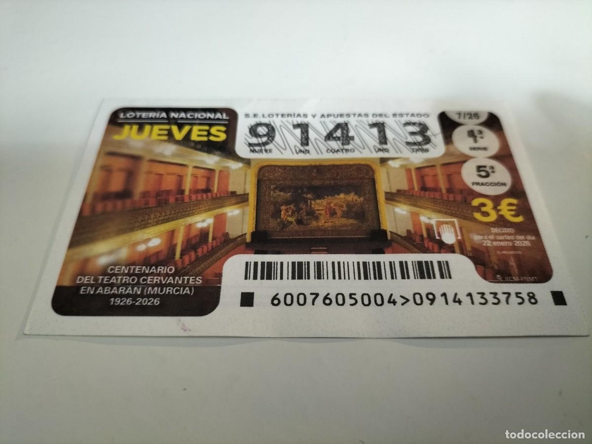 Loter&iacute;a Nacional: 1 DECIMO LOTERIA NACIONAL JUEVES 2 ABRIL 2026 27/26 800 PARROQUIA STA M LA MAYOR ALC&Aacute;ZAR DE SANJUAN