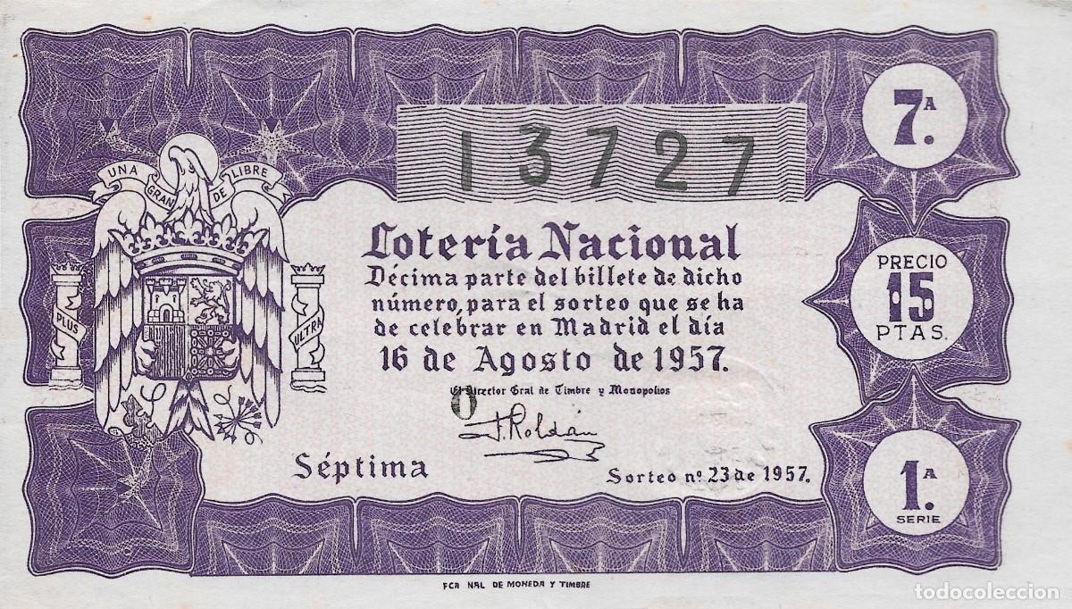 Loter&iacute;a Nacional: LOTER&Iacute;A NACIONAL. SORTEO 23 DE 1957