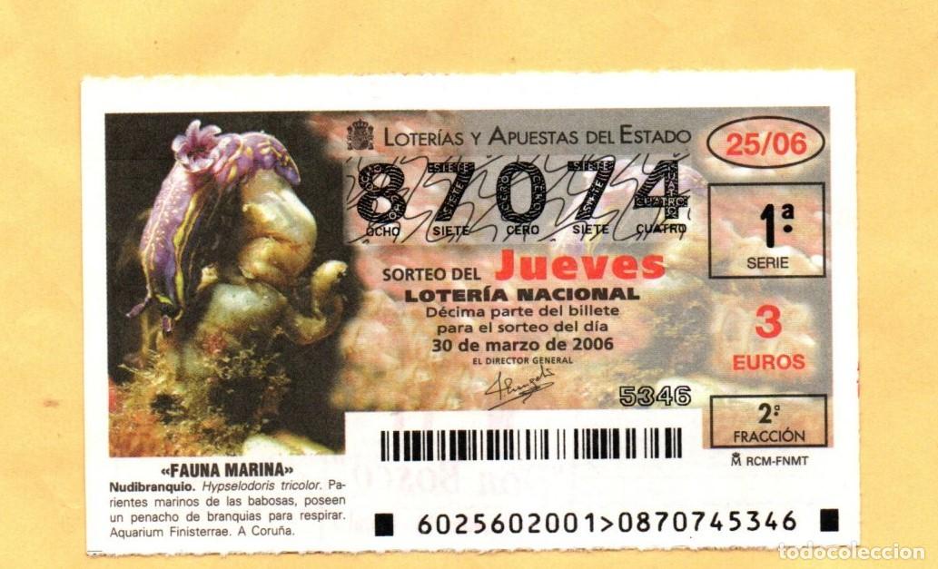 Loter&iacute;a Nacional: LOTERIA NACIONAL SORTEOS DE LOS JUEVES 2006 SORTEO N&ordm; 25 FAUNA MARINA