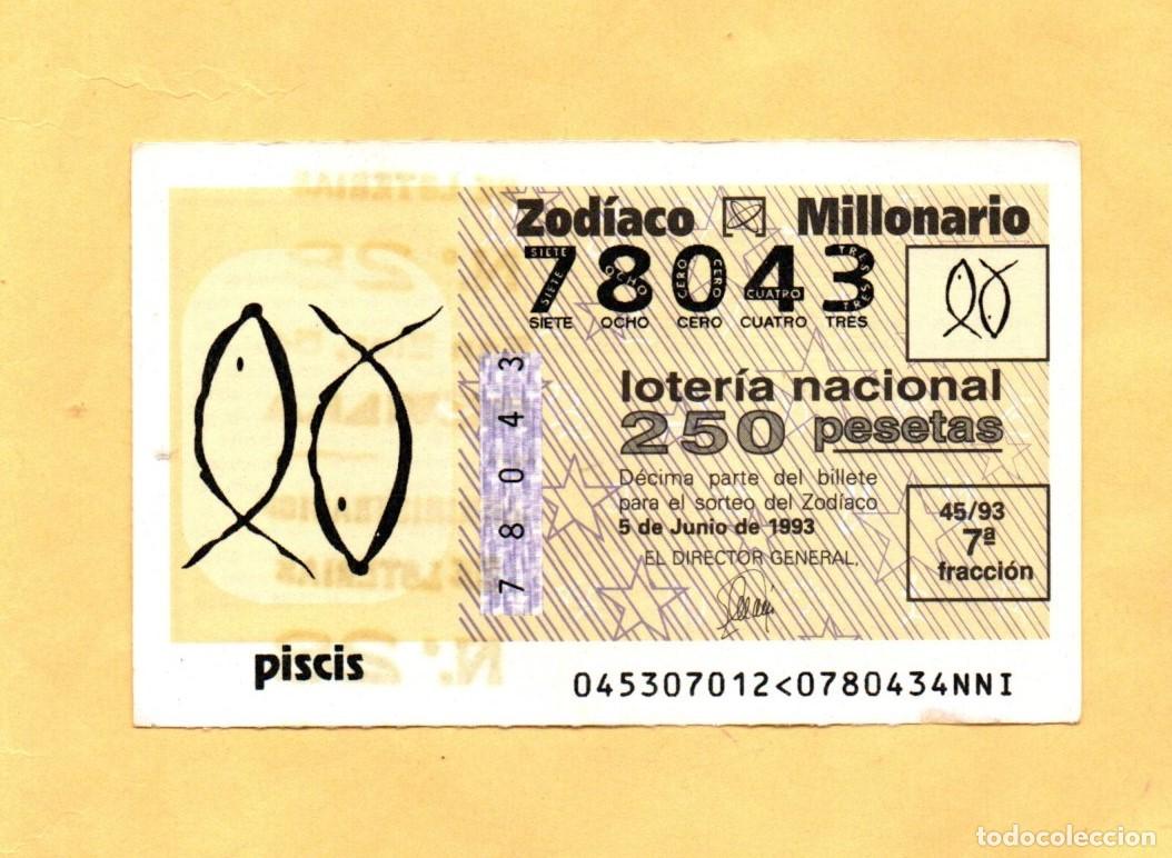 Loter&iacute;a Nacional: LOTERIA NACIONAL JUEVES 1993. SORTEO DEL ZODIACO 5 DE JUNIO. SORTEO 45/93 PISCIS