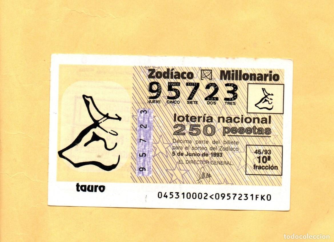 Loter&iacute;a Nacional: LOTERIA NACIONAL JUEVES 1993. SORTEO DEL ZODIACO 5 DE JUNIO. SORTEO 45/93 TAURO