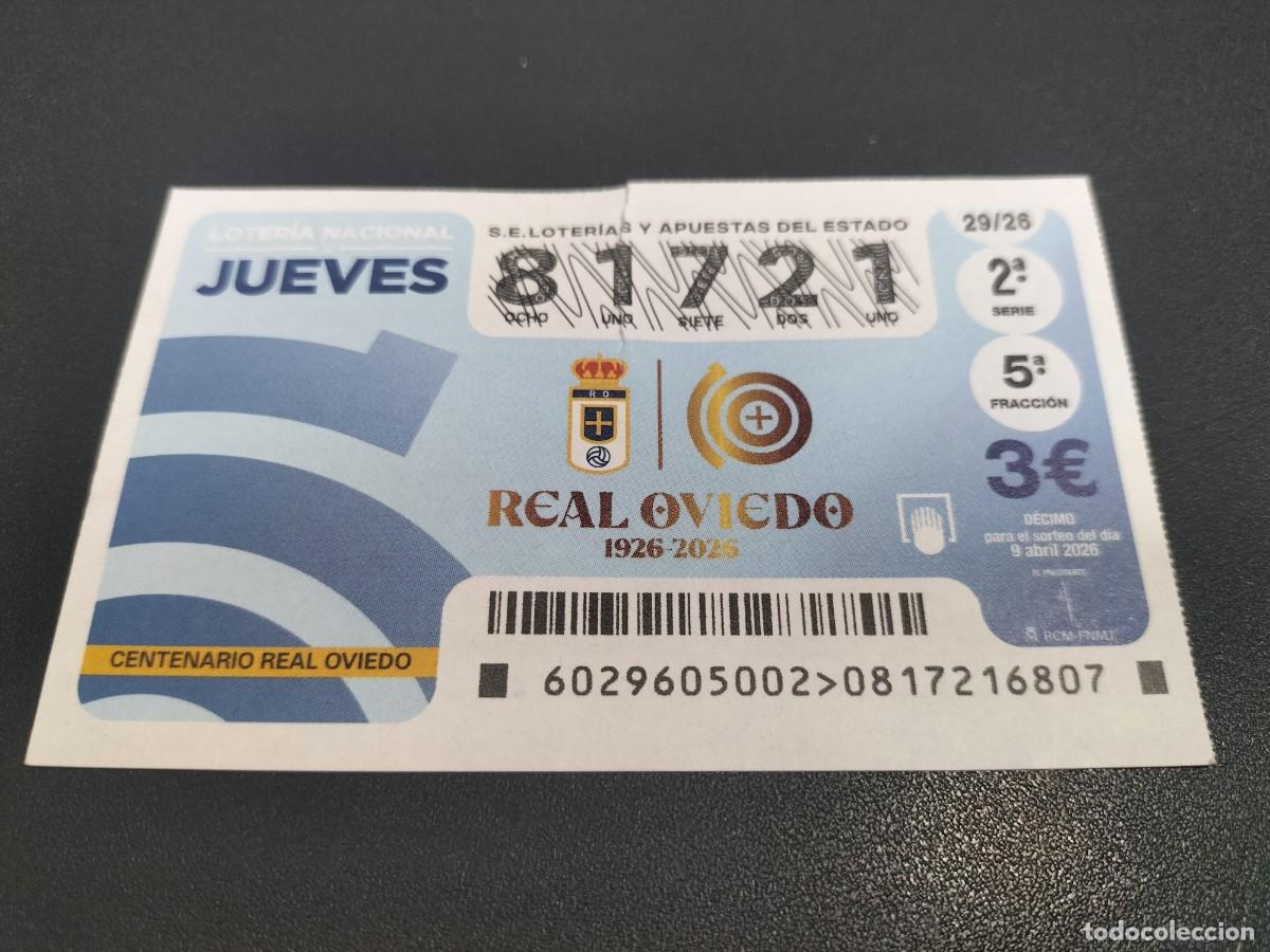 Loter&iacute;a Nacional: 1 DECIMO LOTERIA NACIONAL JUEVES 2 ABRIL 2026 27/26 800 PARROQUIA STA M LA MAYOR ALC&Aacute;ZAR DE SANJUAN