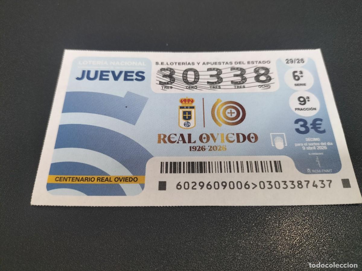 Loter&iacute;a Nacional: 1 DECIMO LOTERIA NACIONAL JUEVES 2 ABRIL 2026 27/26 800 PARROQUIA STA M LA MAYOR ALC&Aacute;ZAR DE SANJUAN