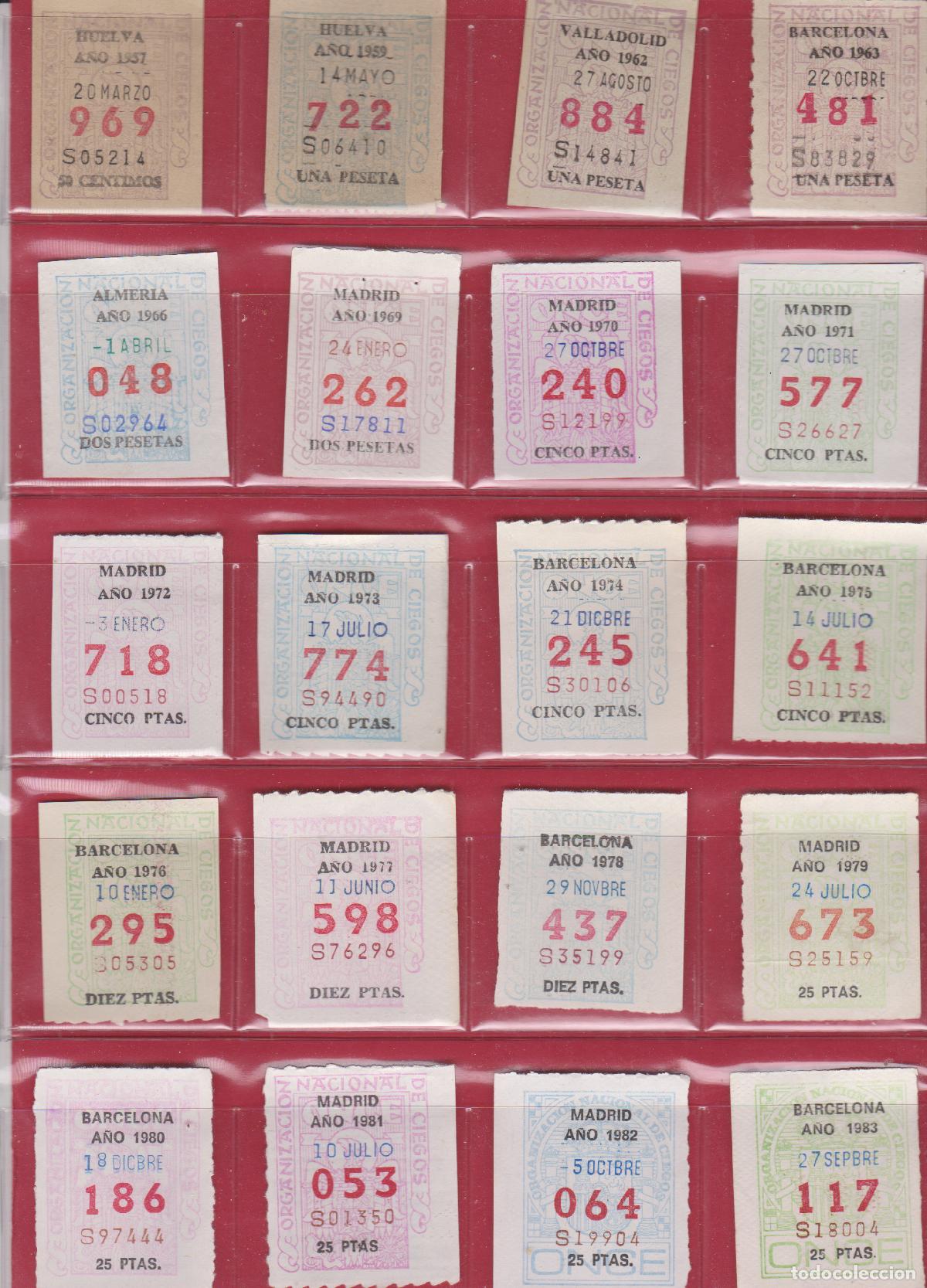 Loter&iacute;a Nacional: 20 CUPONES DE LA ONCE VARIOS A&Ntilde;OS