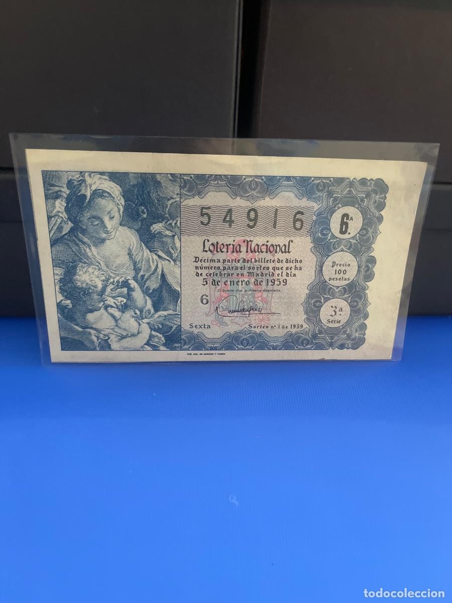Loter&iacute;a Nacional: D&eacute;cimo de loter&iacute;a nacional 1959 sorteo 1
