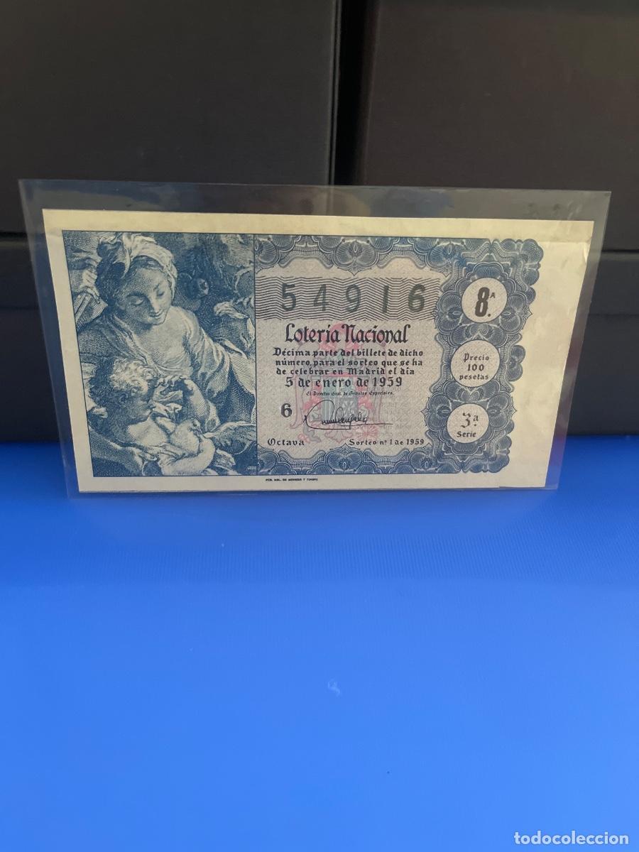 Loter&iacute;a Nacional: D&eacute;cimo de loter&iacute;a nacional 1959 sorteo 1