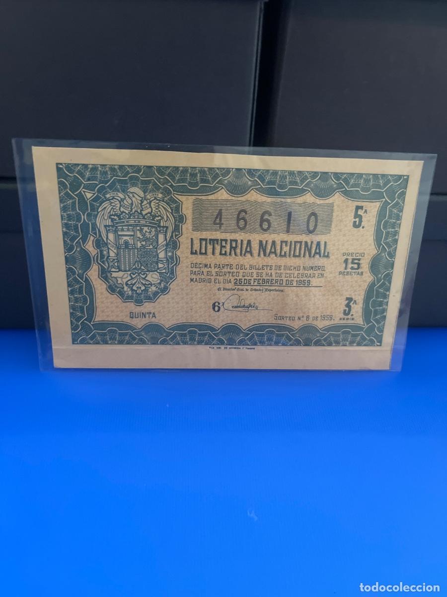 Loter&iacute;a Nacional: D&eacute;cimo de loter&iacute;a nacional 1959 sorteo 6