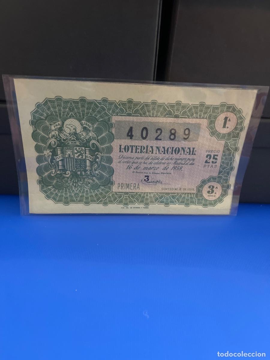 Loter&iacute;a Nacional: D&eacute;cimo de loter&iacute;a nacional 1959 sorteo 8