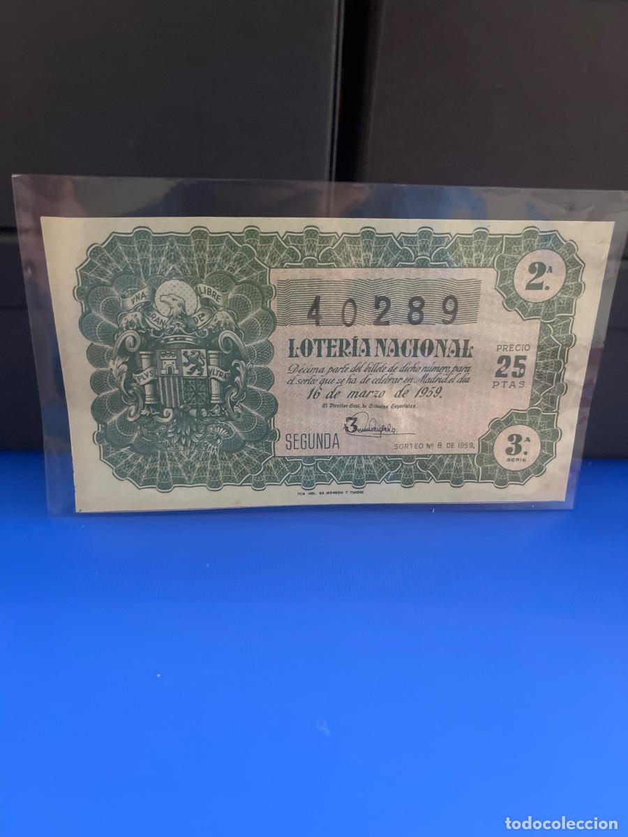 Loter&iacute;a Nacional: D&eacute;cimo de loter&iacute;a nacional 1959 sorteo 8