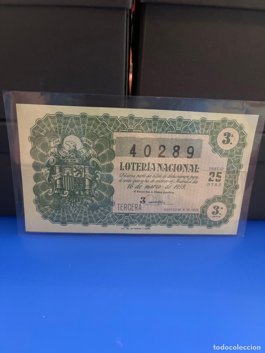 Loter&iacute;a Nacional: D&eacute;cimo de loter&iacute;a nacional 1959 sorteo 8