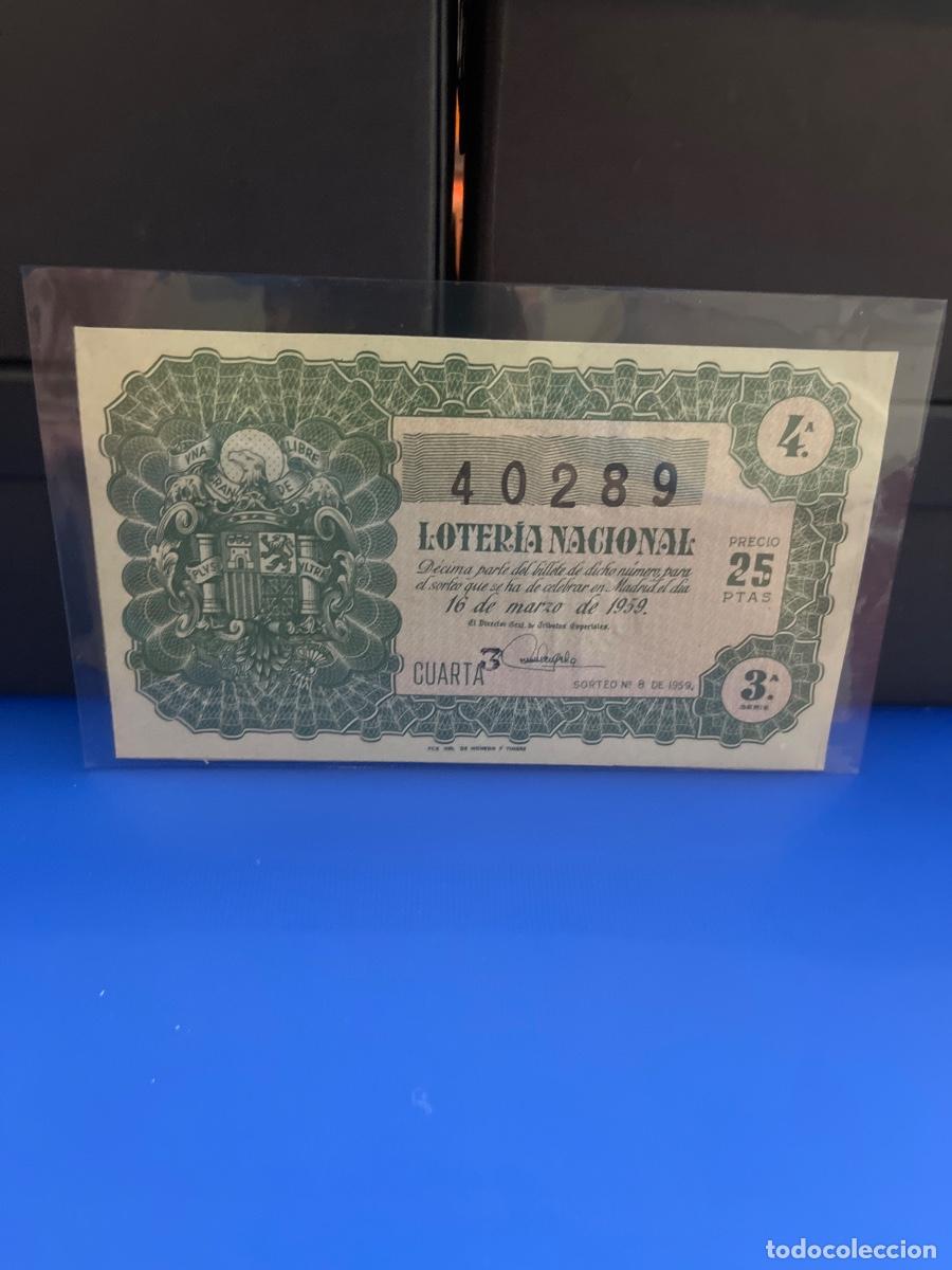 Loter&iacute;a Nacional: D&eacute;cimo de loter&iacute;a nacional 1959 sorteo 8