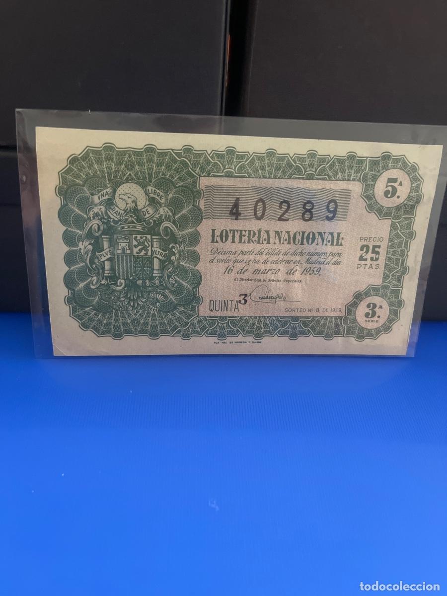 Loter&iacute;a Nacional: D&eacute;cimo de loter&iacute;a nacional 1959 sorteo 8