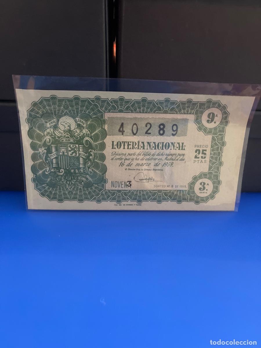 Loter&iacute;a Nacional: D&eacute;cimo de loter&iacute;a nacional 1959 sorteo 8