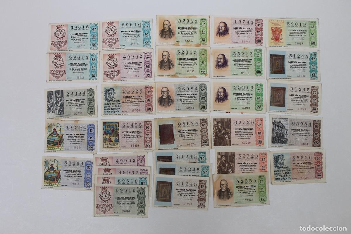 Loter&iacute;a Nacional: DECIMOS DE LOTERIA NACIONAL A&Ntilde;O 1974- 31 DECIMOS