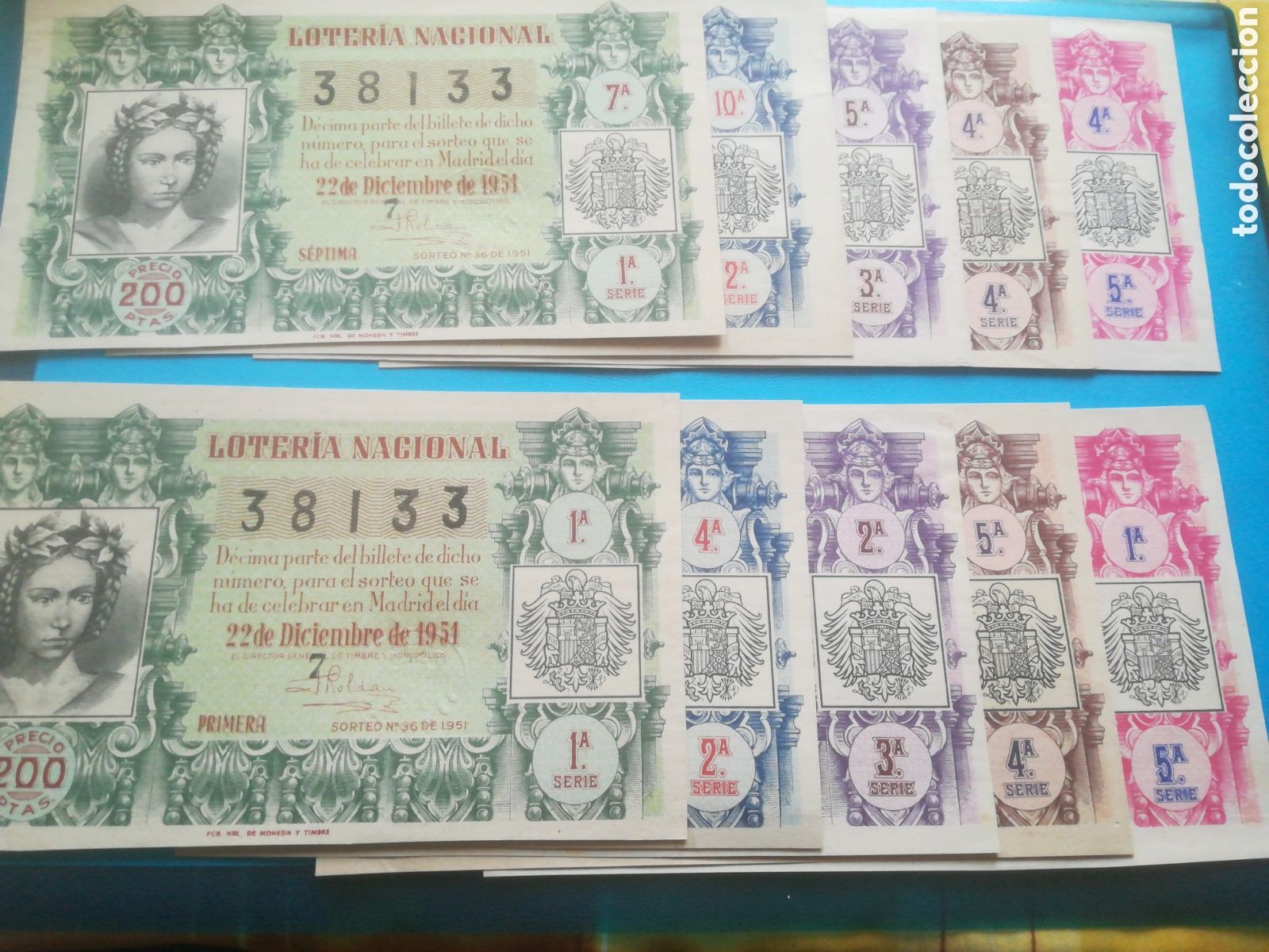 Loter&iacute;a Nacional: Loter&iacute;a las 5 series del sorteo de navidad de 1951