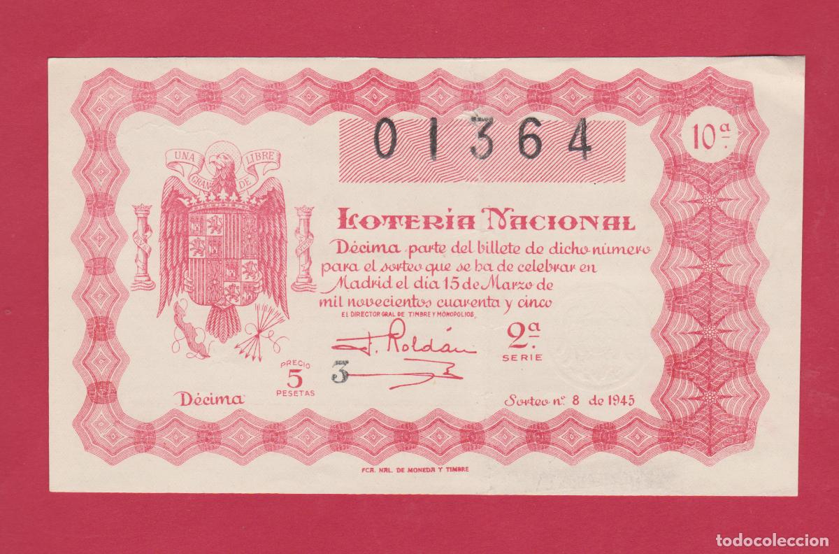 Loter&iacute;a Nacional: LOTERIA SORTEO 8 DE 1945