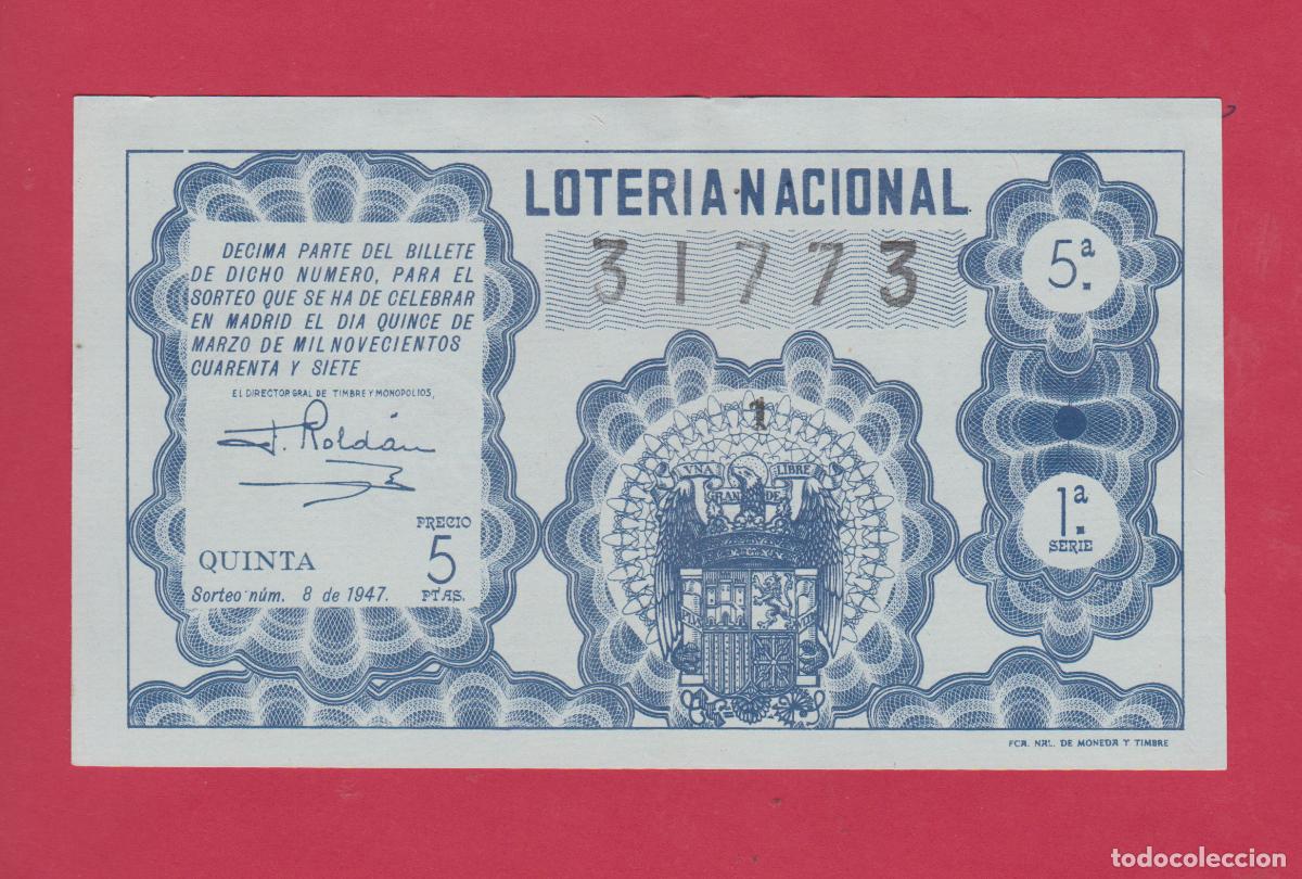 Loter&iacute;a Nacional: LOTERIA SORTEO 8 DE 1947
