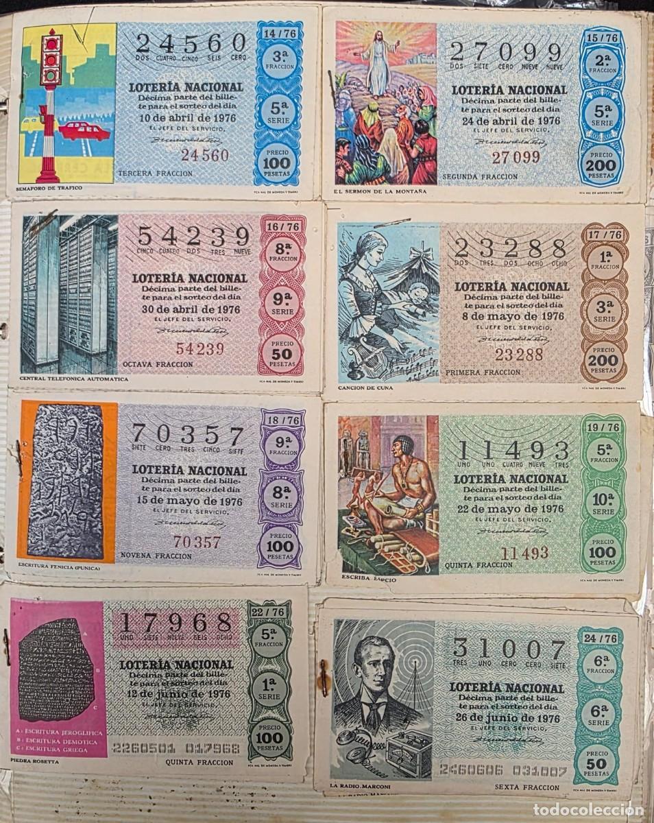 Loter&iacute;a Nacional: Lote 8 d&eacute;cimos Loter&iacute;a Nacional 1976 ilustrados originales colecci&oacute;n vintage Espa&ntilde;a