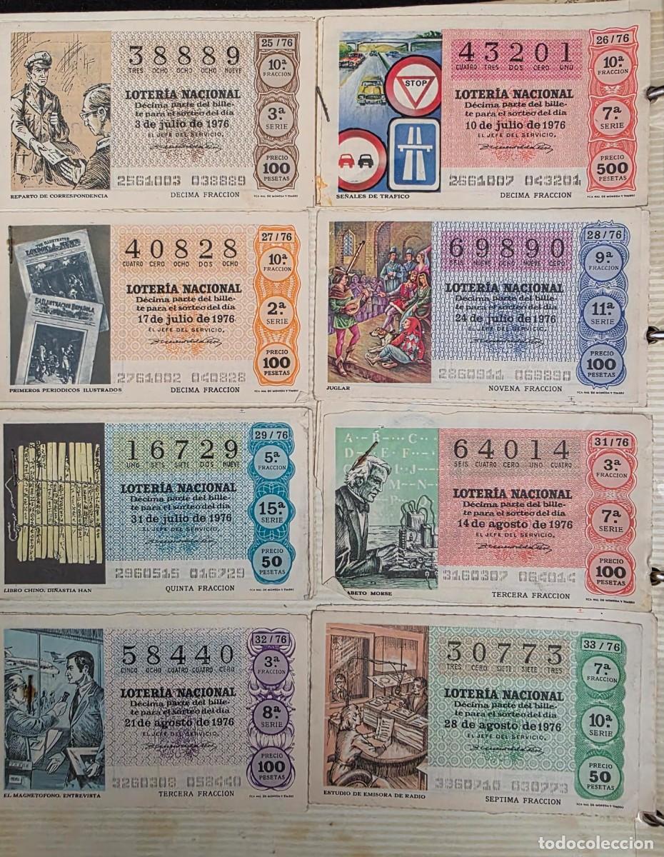 Loter&iacute;a Nacional: Lote 8 d&eacute;cimos Loter&iacute;a Nacional 1976 ilustrados originales colecci&oacute;n vintage Espa&ntilde;a