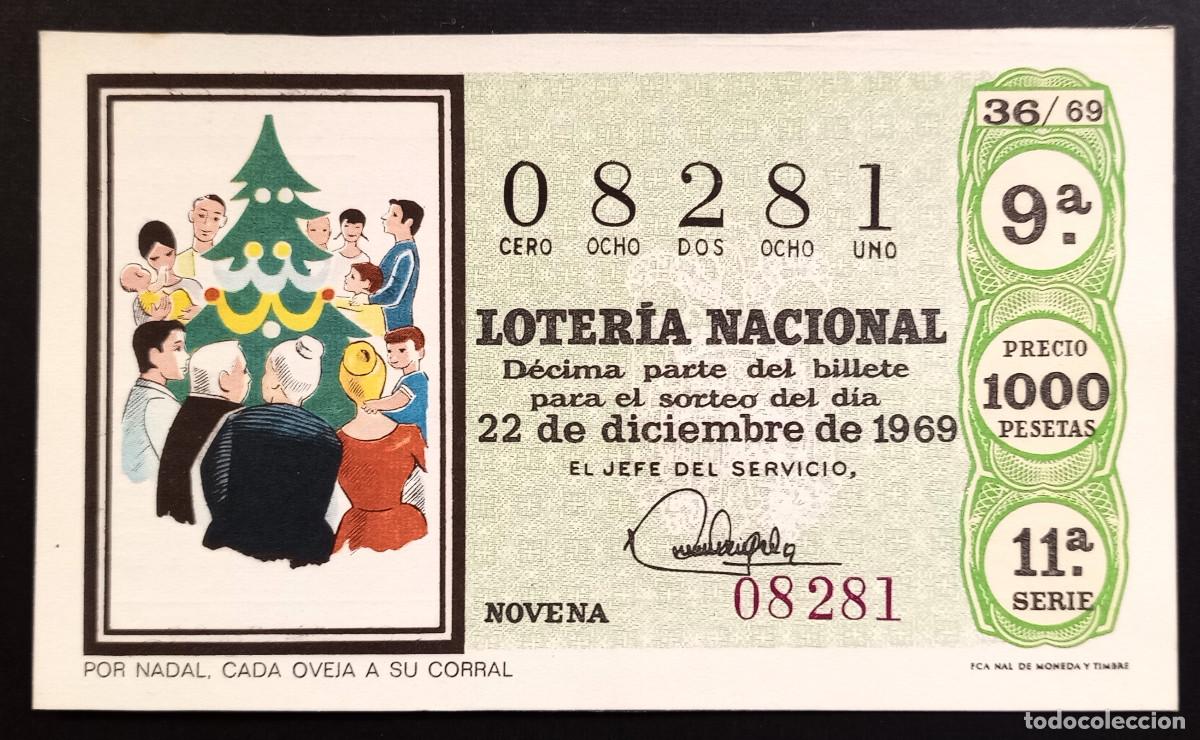 Loter&iacute;a Nacional: BILLETE DE LOTERIA - 22-DICIEMBRE-1969 - POR NADAL, CADA OVEJA EN SU CORRAL