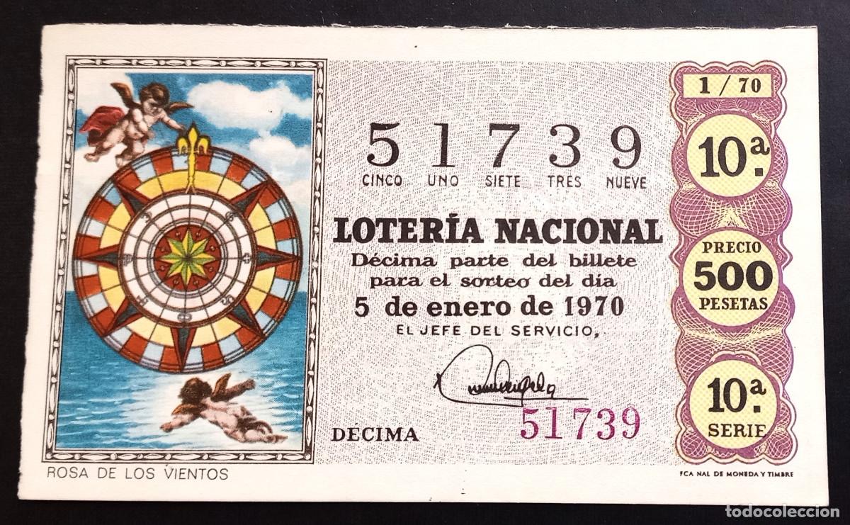 Loterie Nationale: D&Eacute;CIMO DE LOTERIA - 5-ENERO-1970 - ROSA DE LOS VIENTOS