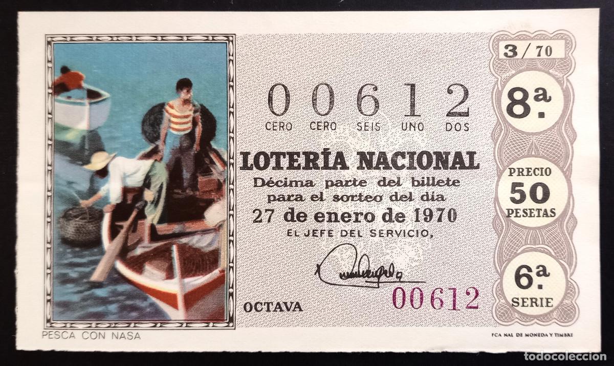 Loterie Nationale: D&Eacute;CIMO DE LOTERIA - 27-ENERO-1970 - PESCA CON NASA