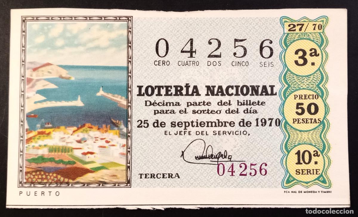 Loter&iacute;a Nacional: D&Eacute;CIMO DE LOTERIA - 25-SEPTIEMBRE-1970 - PUERTO