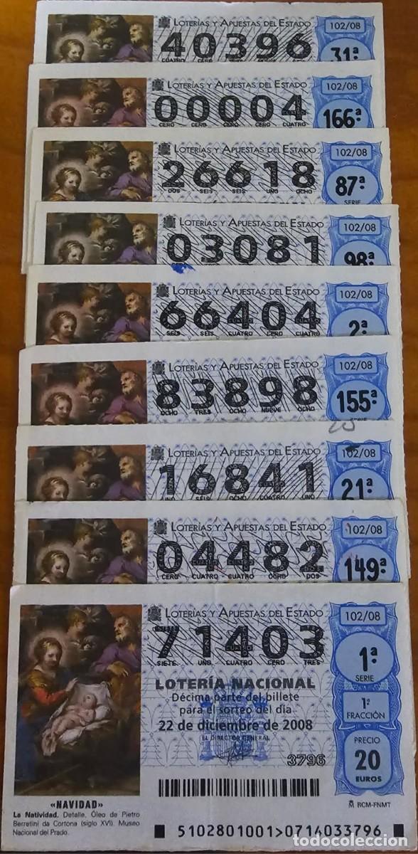 Loter&iacute;a Nacional: Loter&iacute;a Navidad 2008 - D&eacute;cimos Sueltos