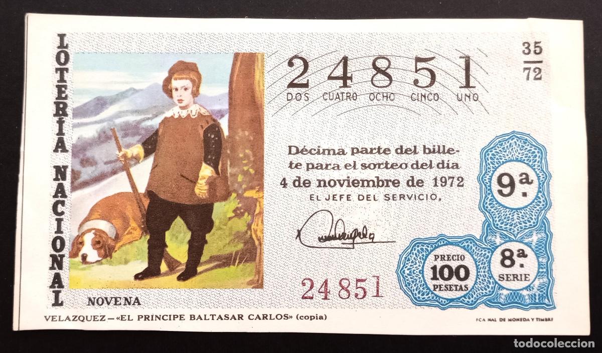 Loter&iacute;a Nacional: D&Eacute;CIMO DE LOTERIA - 4-NOVIEMBRE-1972 - VELAZQUEZ - EL PRINCIPE BALTASAR CARLOS
