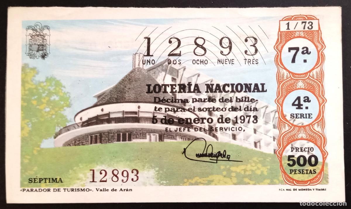 Loter&iacute;a Nacional: D&Eacute;CIMO DE LOTERIA - 5-ENERO-1973 - PARADOR DE TURISMO, VALLE DE AR&Aacute;N