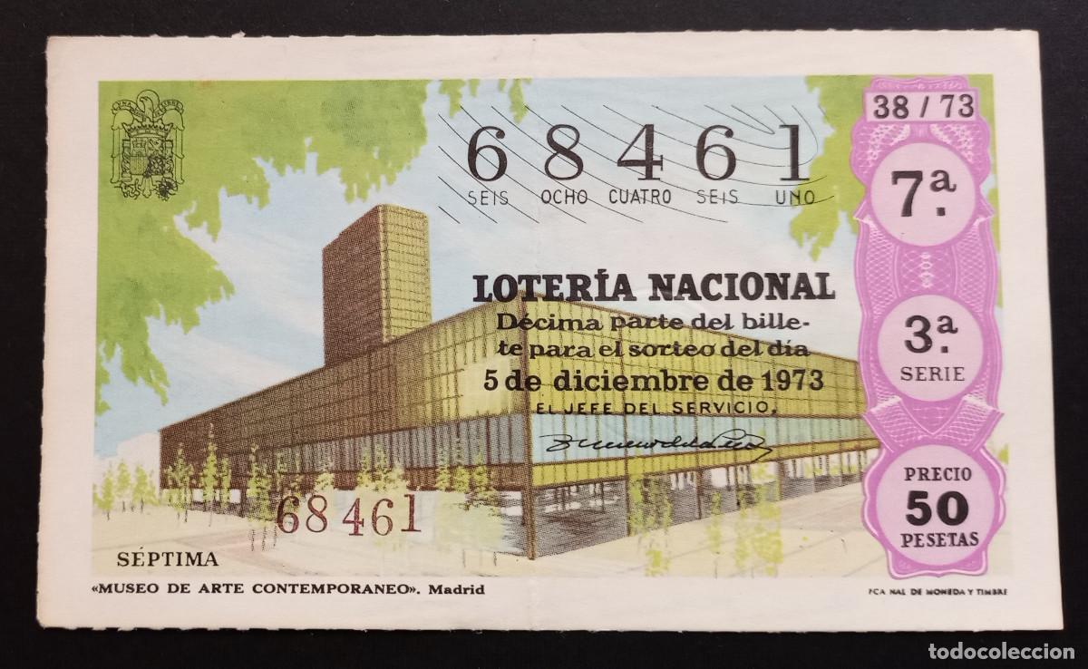 Loter&iacute;a Nacional: D&Eacute;CIMO DE LOTERIA - 5-DICIEMBRE-1973 - MUSEO DE ARTE CONTEMPORANEO, MADRID