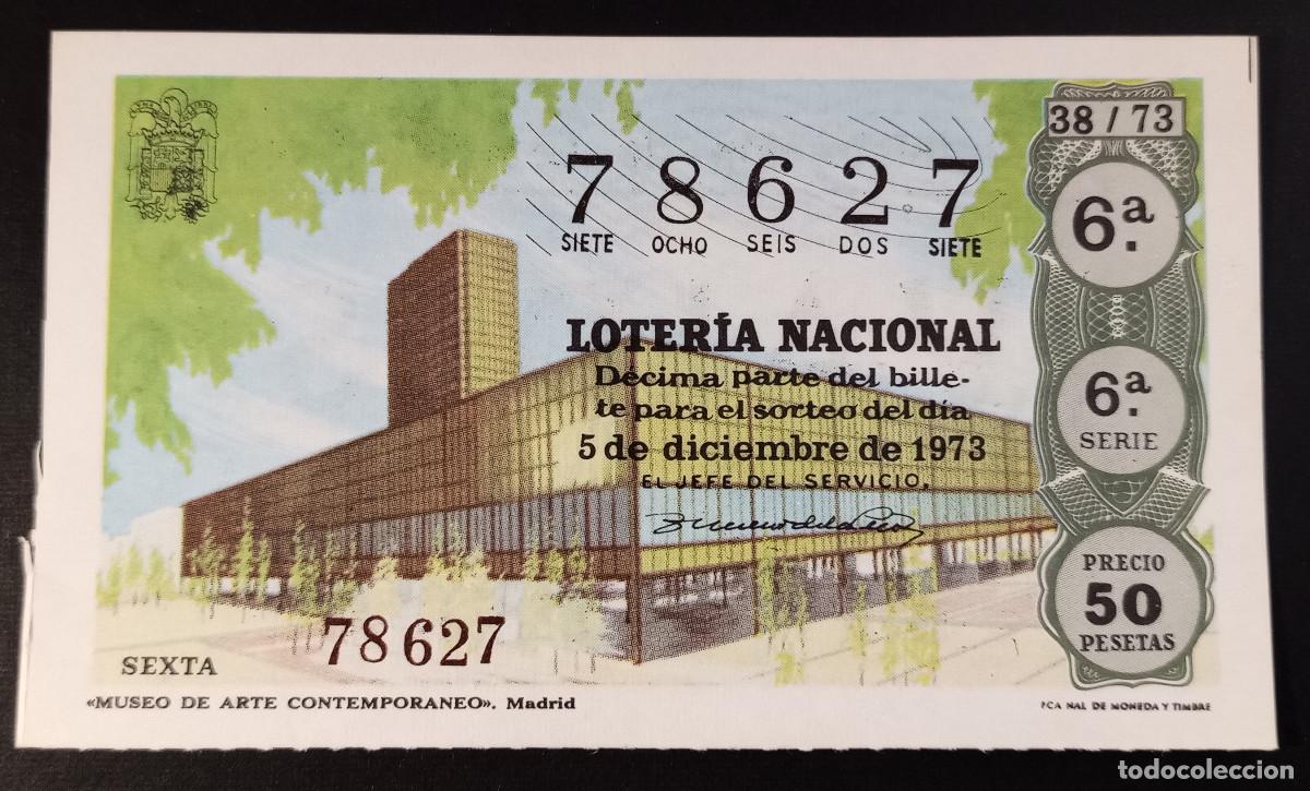Loter&iacute;a Nacional: D&Eacute;CIMO DE LOTERIA - 5-DICIEMBRE-1973 - MUSEO DE ARTE CONTEMPORANEO, MADRID