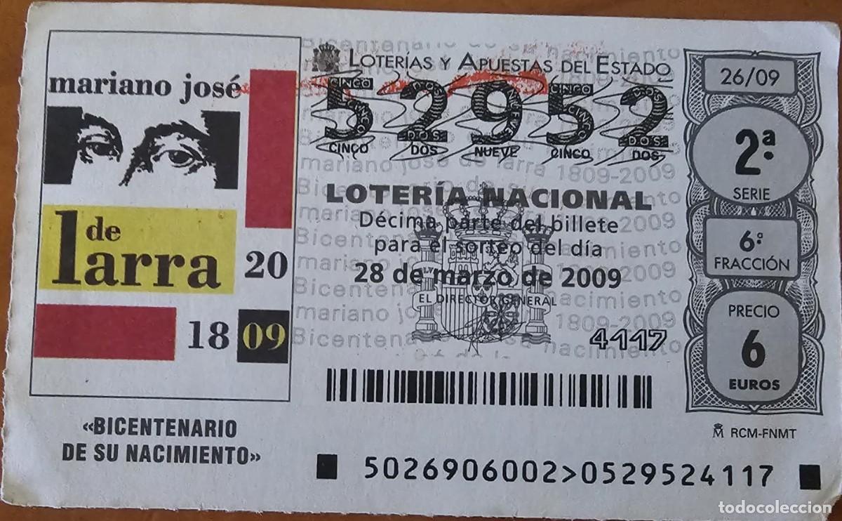 Loter&iacute;a Nacional: D&eacute;cimo Loter&iacute;a Nacional 28 Marzo 2009