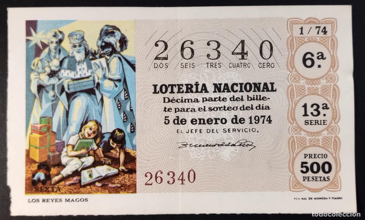 Loter&iacute;a Nacional: D&Eacute;CIMO DE LOTERIA - 5-ENERO-1974 - LOS REYES MAGOS