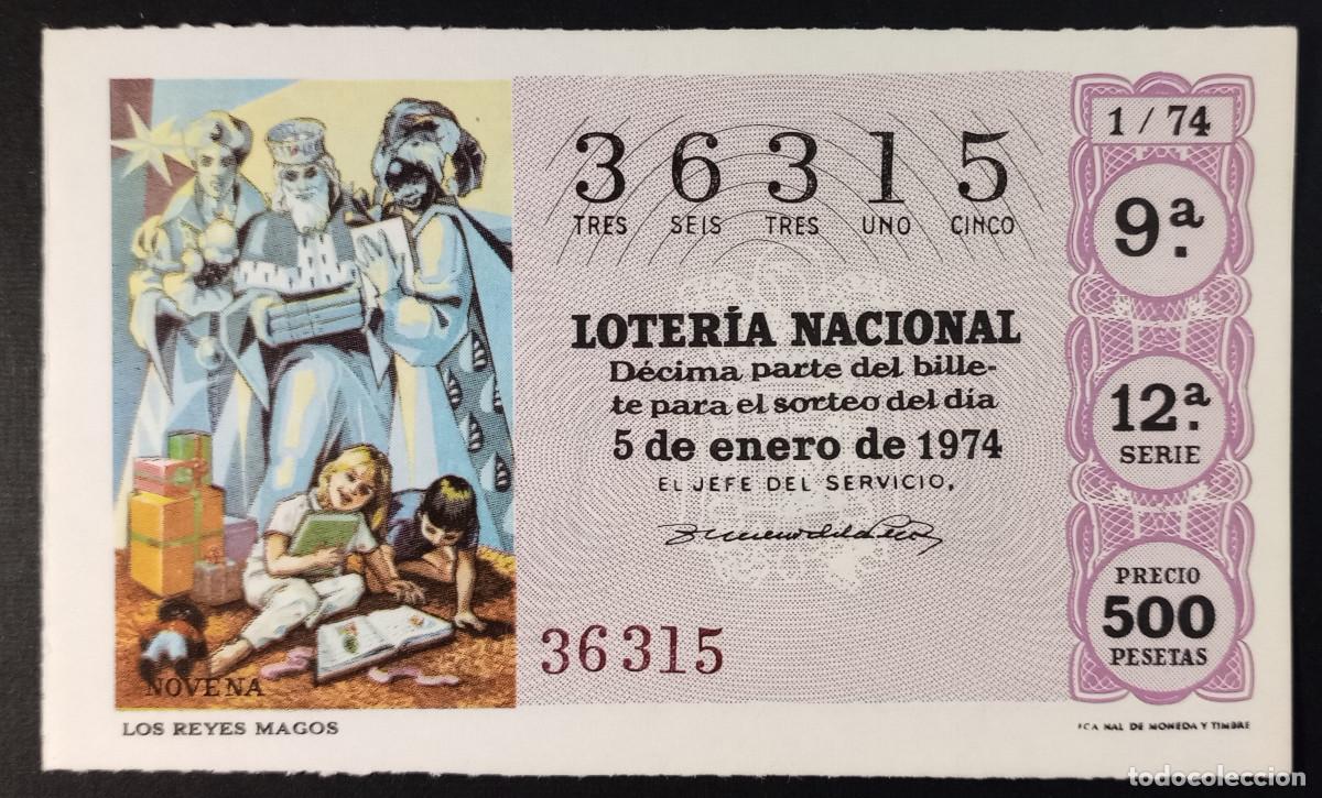 Loter&iacute;a Nacional: D&Eacute;CIMO DE LOTERIA - 5-ENERO-1974 - LOS REYES MAGOS