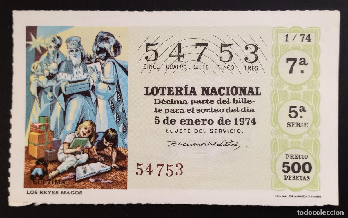 Loter&iacute;a Nacional: D&Eacute;CIMO DE LOTERIA - 5-ENERO-1974 - LOS REYES MAGOS