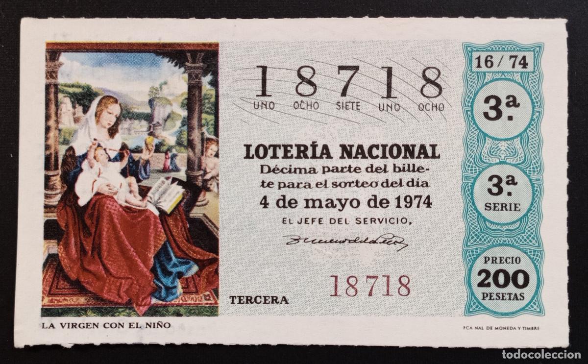 Loter&iacute;a Nacional: D&Eacute;CIMO DE LOTERIA - 4-MAYO-1974 - LA VIRGEN CON EL NI&Ntilde;O