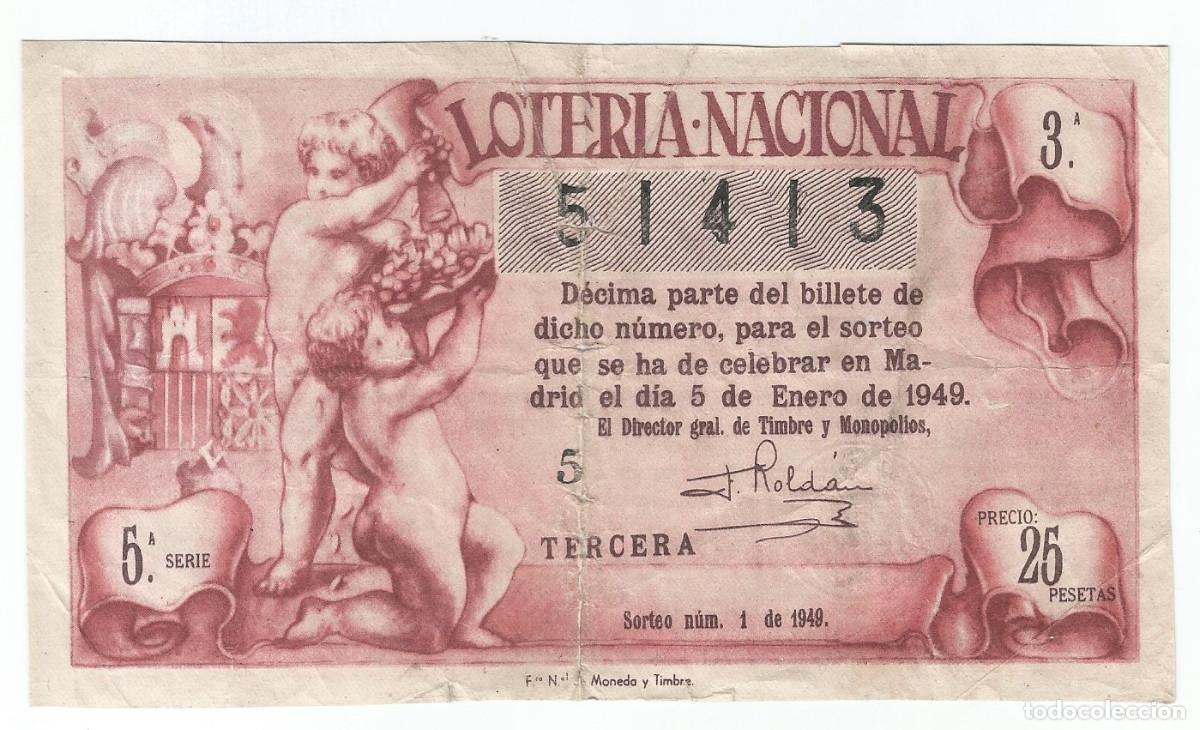 Loter&iacute;a Nacional: D&Eacute;CIMO DE LOTERIA - 5-ENERO-1949