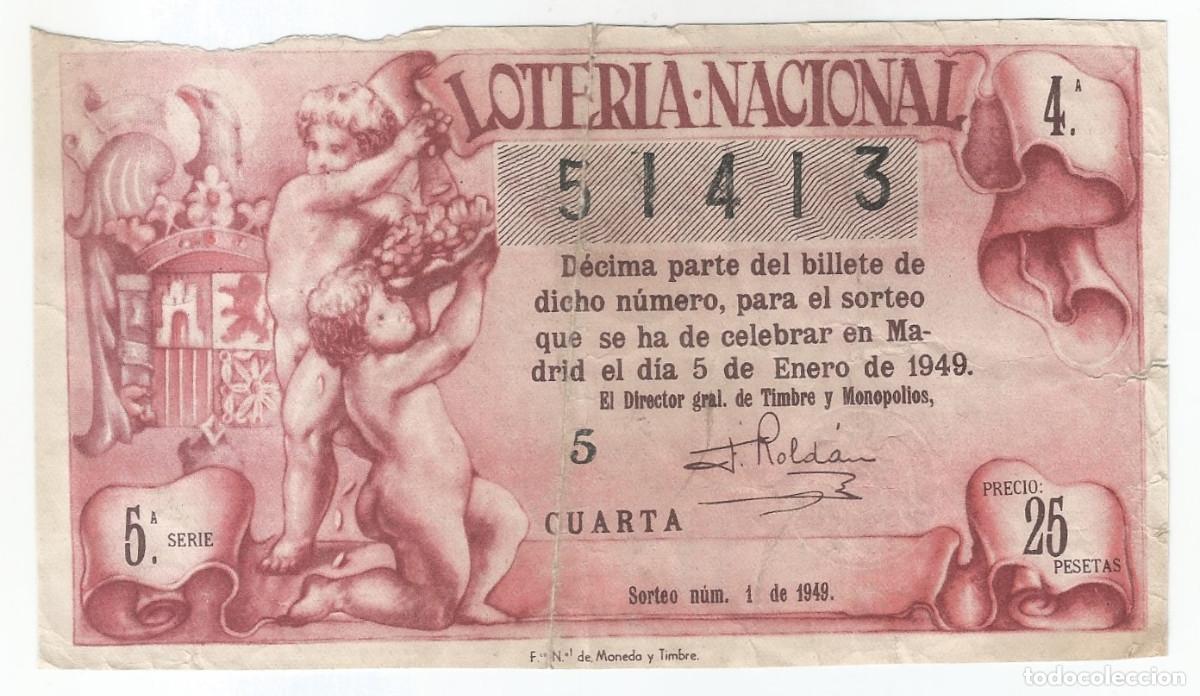 Loter&iacute;a Nacional: D&Eacute;CIMO DE LOTERIA - 5-ENERO-1949
