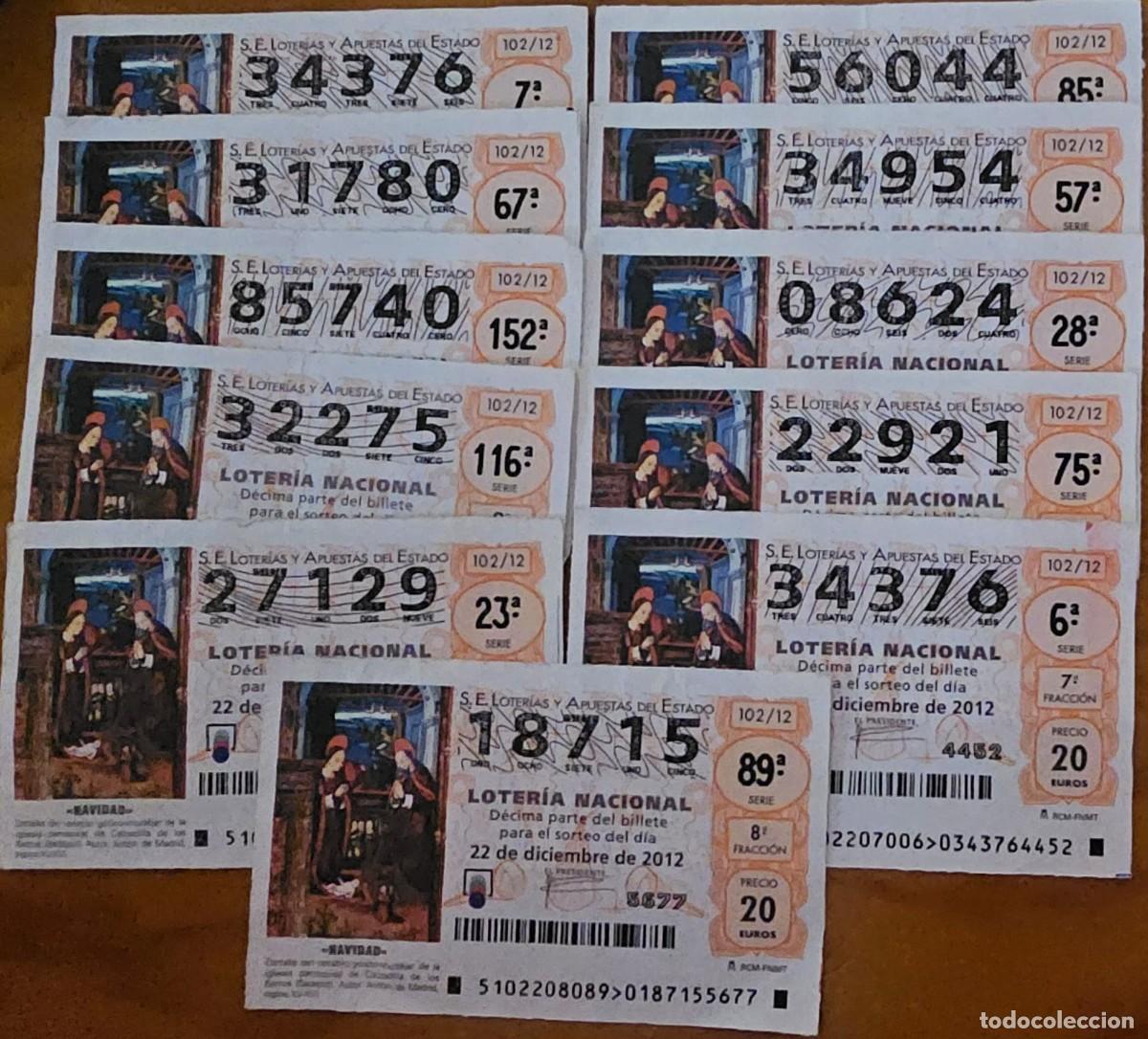 Loter&iacute;a Nacional: Loter&iacute;a Nacional Navidad 2012 - Lote 11 Billetes