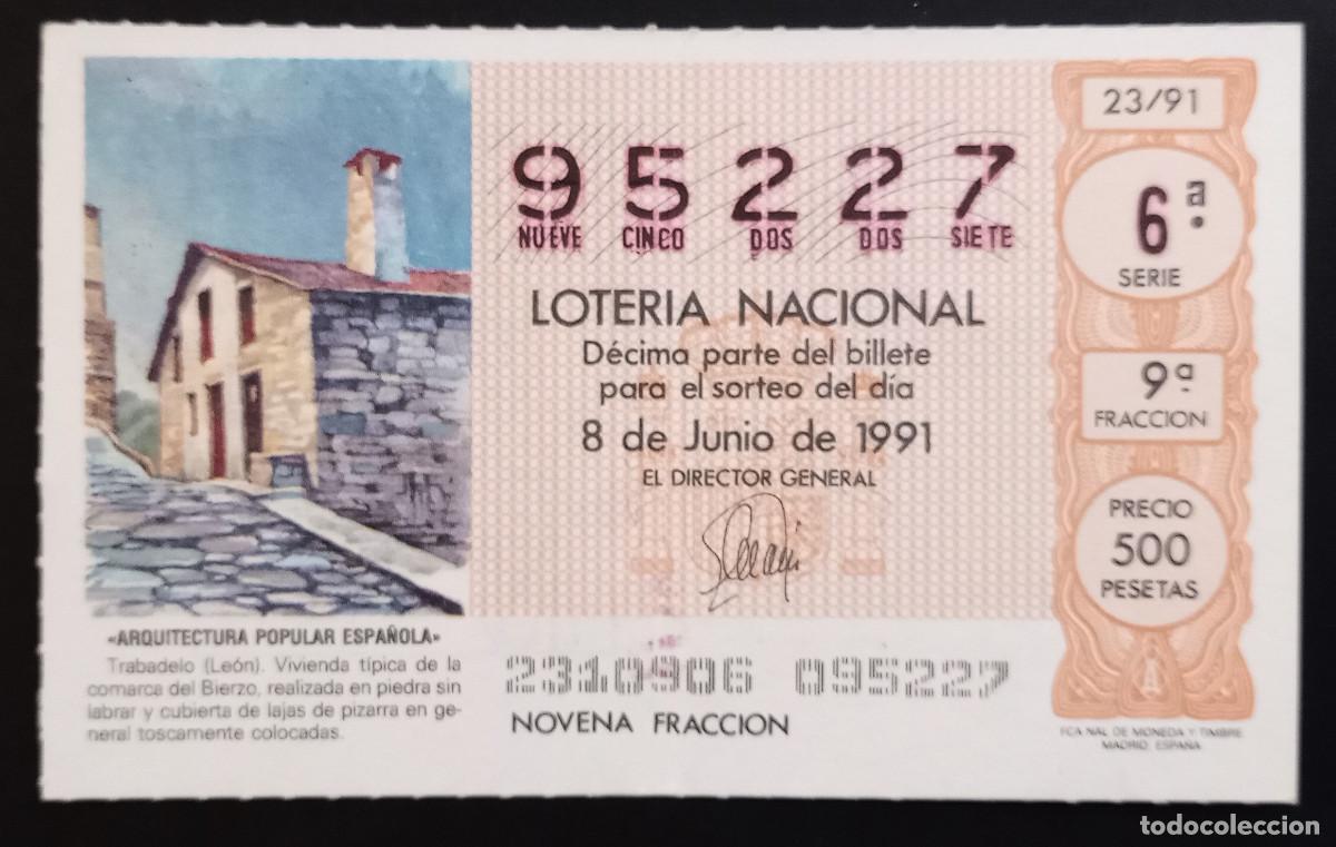 Loter&iacute;a Nacional: D&Eacute;CIMO DE LOTERIA - 8-JUNIO-1991 - ARQUITECTURA POPULAR ESPA&Ntilde;OLA - TRABADELO, LE&Oacute;N