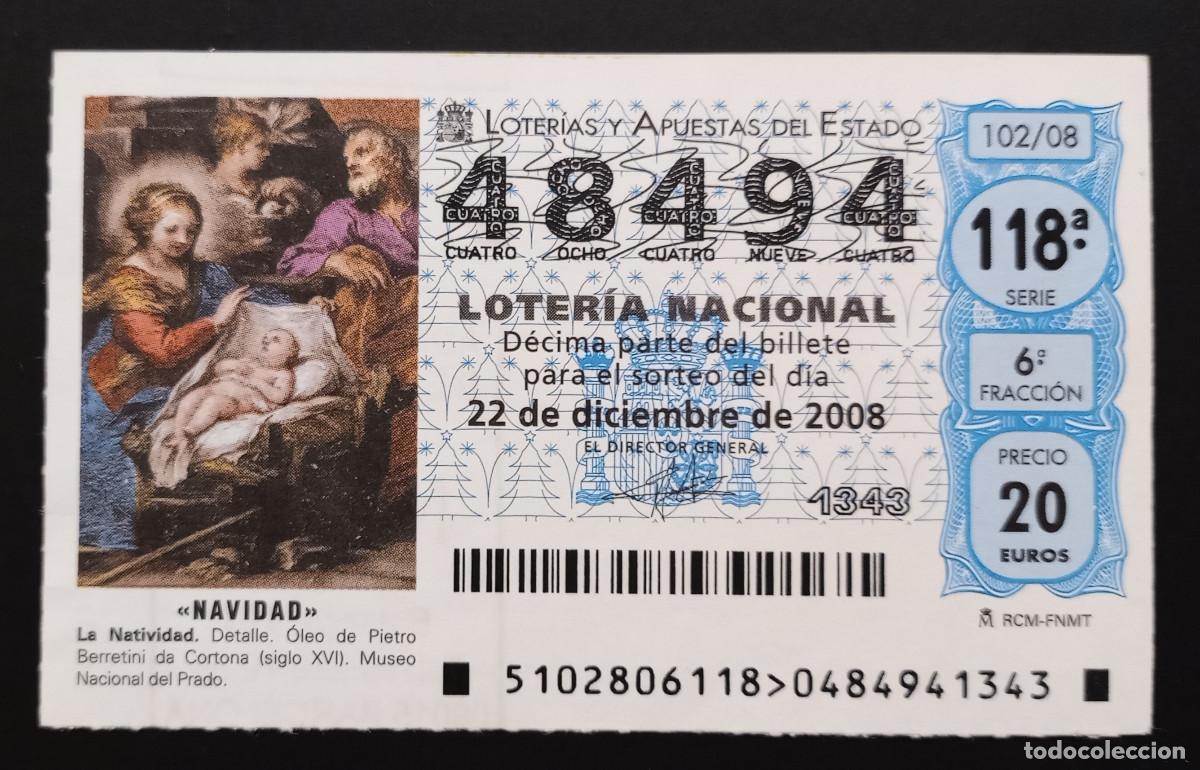 Loter&iacute;a Nacional: D&Eacute;CIMO DE LOTERIA - 22-DICIEMBRE-2008 - NATIVIDAD, PIETRO BERRETINI DA CORTONA